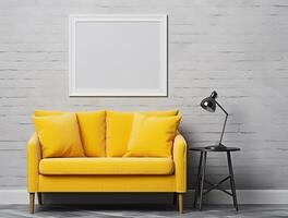 Interior of Modern Living Room with Sofa Couch background for mockup photo