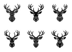 A minimalist deer head illustration featuring clean lines and simple shapes, capturing the elegance and grace of the animal in a stylized form. vector