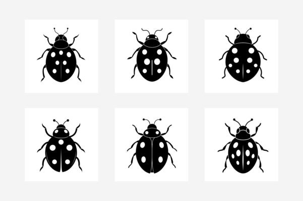 Ladybug-themed silhouette bundle, perfect for crafts and designs.