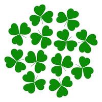 Shamrocks green in shape of circle Abstract round background isolated in white St Patricks Day idea. greetings cards, posters, banners, brochure, price tag, label or web, promo design concept vector