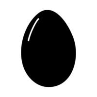 Chicken egg silhouette Black on white background. Single object in minimalistic style. Icon concept. EPS. Sticker, card, poster, banner, brochure, price tag, label or web, billboard, promo idea vector