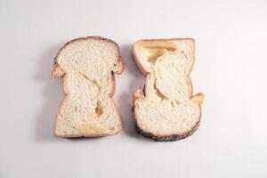 fresh bread inside white background photo