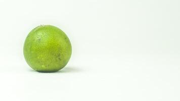 Juiced orange isolated on white background photo