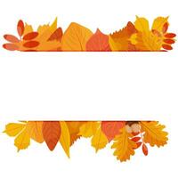 illustration of an empty autumn frame with leaves. Autumn design. Templates for posters, banners, flyers, presentations. vector
