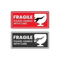 fragile handle with care concept illustration flat design logo, icon, label vector