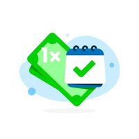 one time payment concept illustration flat design. simple modern graphic element for ui, infographic, icon vector