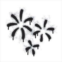 Spray firework sign with graffiti arrows painted in black on white. Symbol of love falling fireworks in the heart. isolated on white background. vector