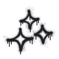 Spray Painted Graffiti stars sparkle icon icon Sprayed isolated with a white background. graffiti shining burst with over spray in black over white. vector