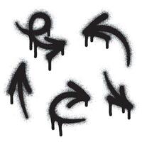 Spray Paint Graffiti arrow, sprayed icon arrow isolated on white background. Arrow symbol graffiti sprayed in black on white. vector