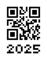 Real QR code 2025 numbers. New Year barcode concept design template. isolated eps illustration for banner, poster, greeting card, invitation vector