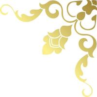 golden decorative corner Vintage style, gold abstract paper border customization. vector