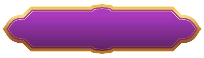 Golden frame with Thai pattern purple background for text Simple and elegant vintage frame lines. vector