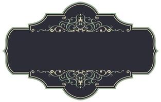 Classic vintage frame black background message frame and green stripes vector