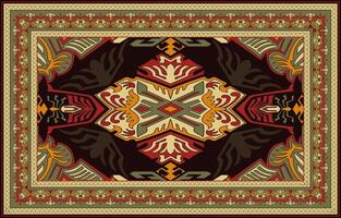 abstract chinese carpet Mysterious old rug, abstract pattern of fire and battle. vector