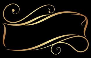 vintage gold line frame Frame for inserting abstract text vector