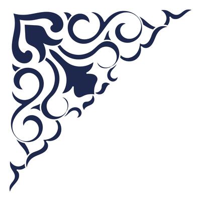 Navy blue vintage corner abstract lines decorative paper envelope