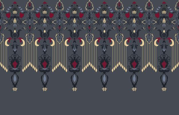 damask ethnic tribal pattern For printing pictures on cloth, wrapping, and seamless pictures.