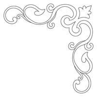 vintage black corner lines Ornate vintage design element with calligraphy swirls, wavy lines, ornate pattern. and paper rolls Frames and banners vector