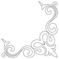 vintage black corner lines Ornate vintage design element with calligraphy swirls, wavy lines, ornate pattern. and paper rolls Frames and banners vector
