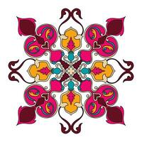 Mandala colorful abstract flowers Carpet elements and decorated with fabric patterns vector