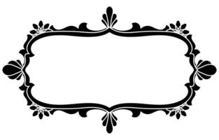 Black frame for name tag Vintage line prayer frame pattern for decoration. vector