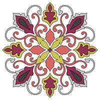Mandala colorful abstract flowers Carpet elements and decorated with fabric patterns vector