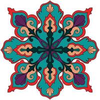Mandala pictures and coloring abstract flower element Flowers for decorating fabric patterns vector