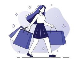 Shopping Concepts From In-Store Experiences to Online Convenience vector