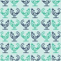 Peacock Line Animal flat design background with decorative abstract design, seamless pattern background illustration vector