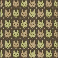 Wolf Head flat design background with decorative abstract design, seamless pattern background illustration vector
