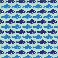 Animal Fish Pattern flat design, blue background with decorative abstract design vector