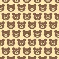 Bear Head Cute pattern design on yellow background, design for background, banner, wallpaper and etc vector