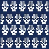 Skull Head City flat design background with decorative abstract design, seamless pattern background illustration vector