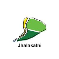 Map City of Jhalakathi, isolated illustration of simplified administrative map of Bangladesh. Borders and names of the regions. Colorful silhouettes vector