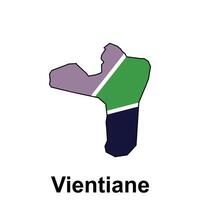 Map City of Vientiane design template, World Map International template with outline graphic sketch style isolated on white background vector