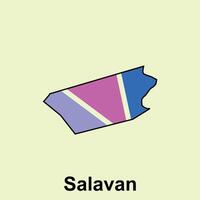 Map City of Salavan design template, World Map International template with outline graphic sketch style isolated on yellow background vector