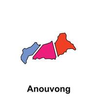 Map City of Anouvong design template, World Map International template with outline graphic sketch style isolated on white background vector