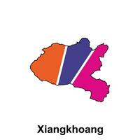 Xiangkhoang City Map isolated illustration of simplified administrative, map of Laos Country design template vector