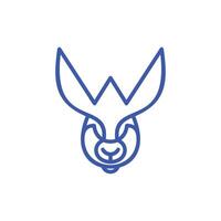 Rabbit Head with Drop line simple logo design template element vector
