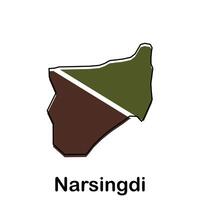 Map City of Narsingdi, isolated illustration of simplified administrative map of Bangladesh. Borders and names of the regions. Colorful silhouettes vector