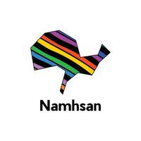 Map Myanmar Country With City of Namhsan, geometric and colorful logo design template element vector