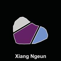 Map City of Xiang Ngeun design template, World Map International template with outline graphic sketch style isolated on black background vector