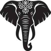 elephant head with ornate patterns vector