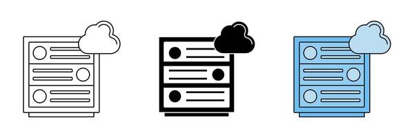 data center icon set. server symbol. simple design isolated on white background vector
