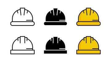 construction helmet icon set. simple design isolated on white background vector