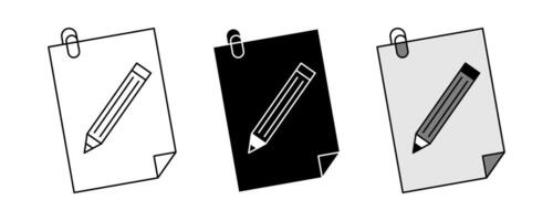 file edit icon set. document and pen symbol. isolated design on white background vector