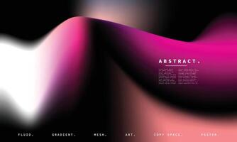 Abstact fluid gradient mesh background. Pink, white, and black color gradation. vector