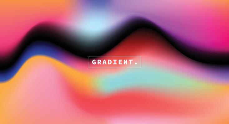 Colorful blurred gradient mesh background. Abstract fluid color gradation template. Creative liquid art backdrop. For poster, banner, social media template, or cover.