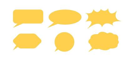 yellow text bubble template set. Balloon speech background layout bundle. vector