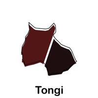 Map City of Tongi, isolated illustration of simplified administrative map of Bangladesh. Borders and names of the regions. Colorful silhouettes vector
